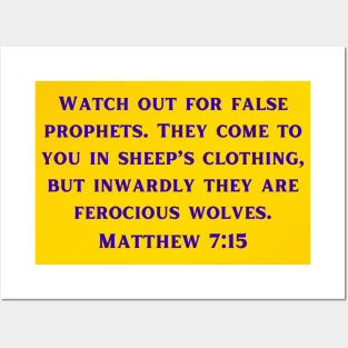 Bible Verse Matthew 7:15 Posters and Art